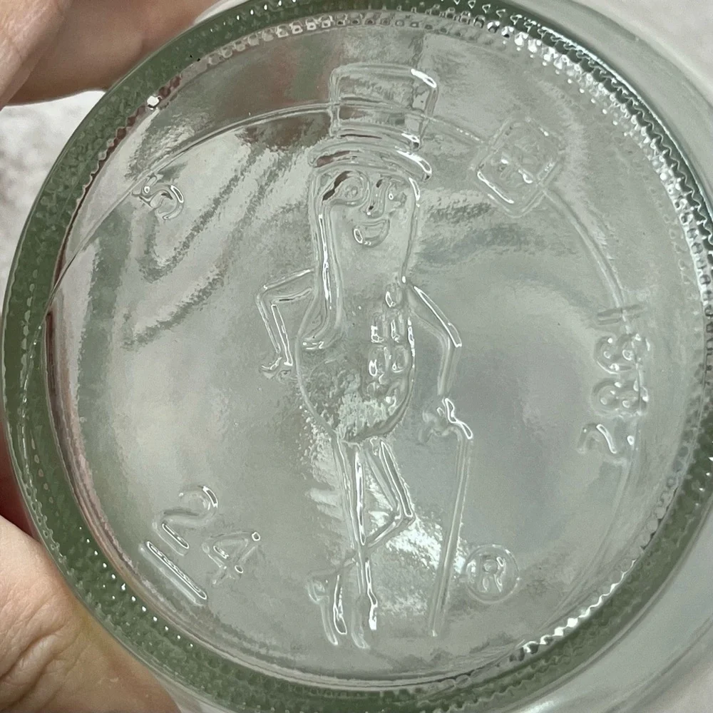 Vintage Mr Peanut Reusable Glass Jar 1982 VTG Retro 80s Kitchen Storage Collect